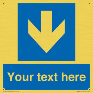 Custom Directional signage blue down arrow 